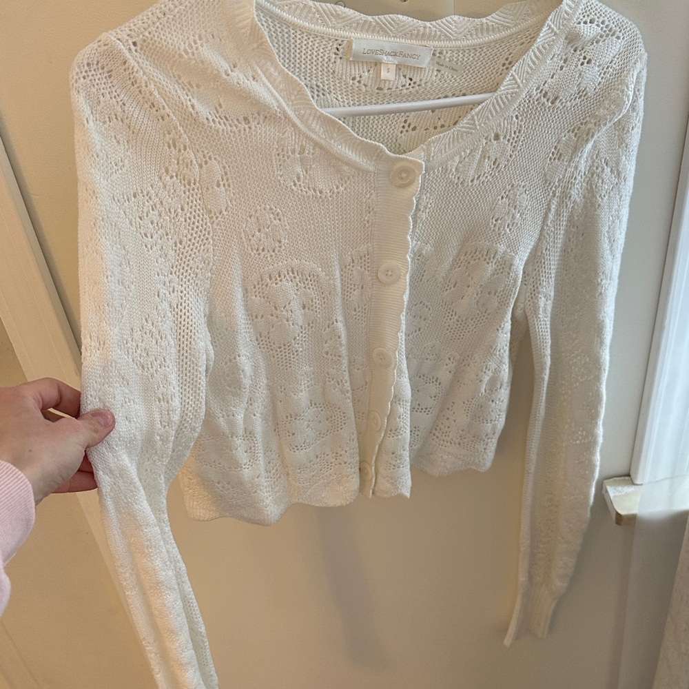 LoveShackFancy Cream Knit Cardigan MAKE OFFERS!!!